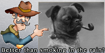 smoking in the rain